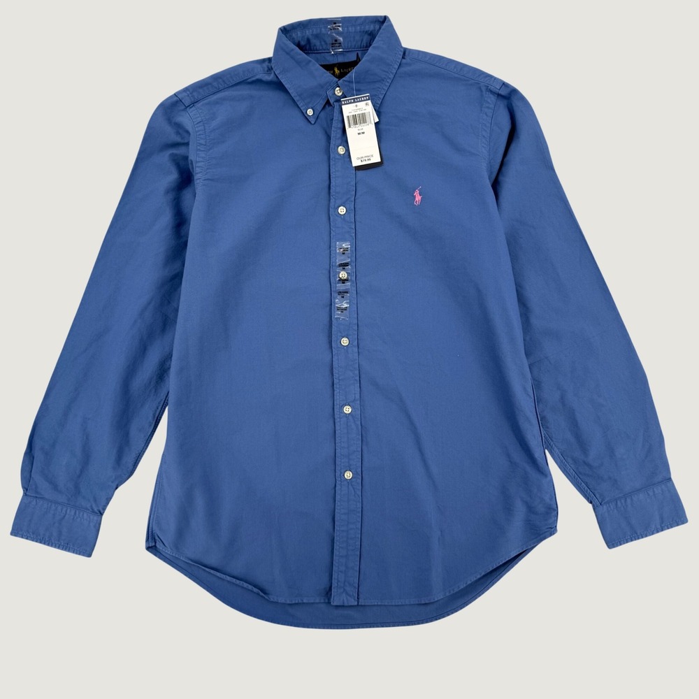 Ralph Lauren Mens Mens Classic Fit Oxford Button Down Shirt Blue Pink Pony NEW - Picture 2 of 16